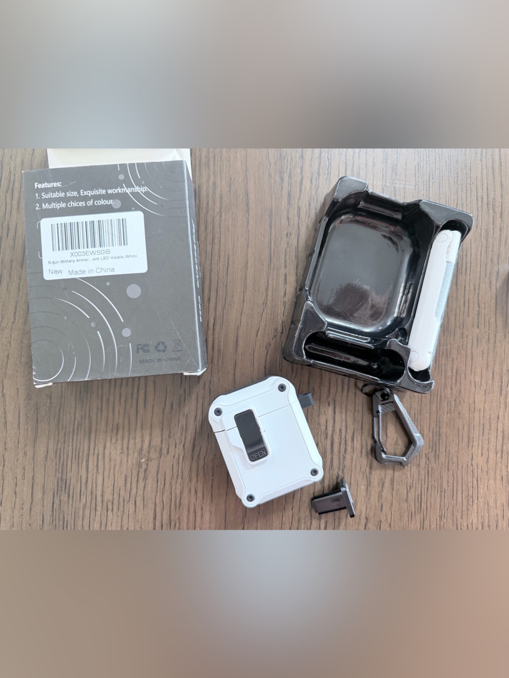 NWT White Keychain AirPods Case with Cleaning Tool